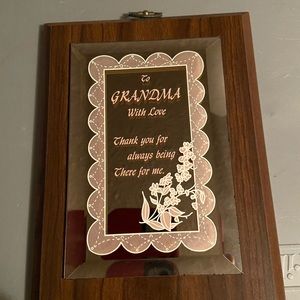 New To Grandma with love Wooden Glass plaque